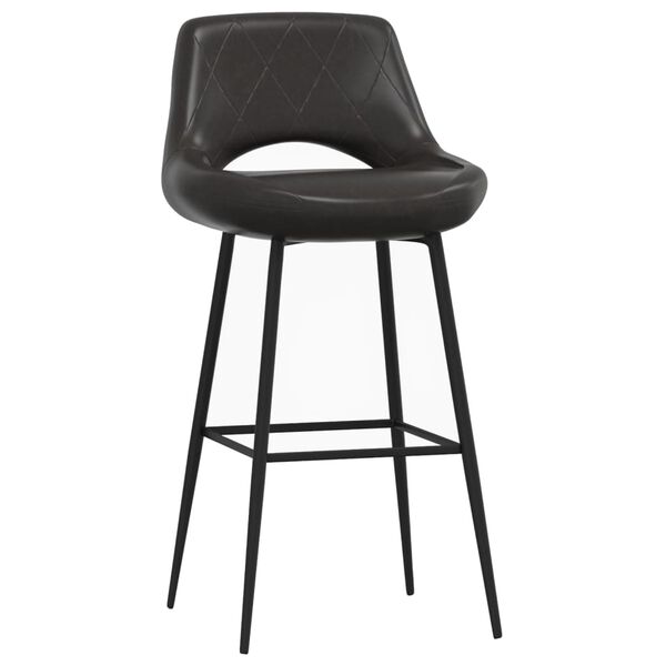 vidaXL Bancos de bar 2 pcs couro artificial cinzento