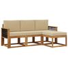 vidaXL Conjunto de Sof&aacute;s para Exterior com almofada 4 pcs Natural