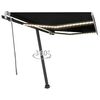 vidaXL Toldo retr&aacute;til manual com LED 300x250 cm antracite