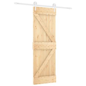 vidaXL Porta Deslizante Natural e Branco 70 x 210 cm