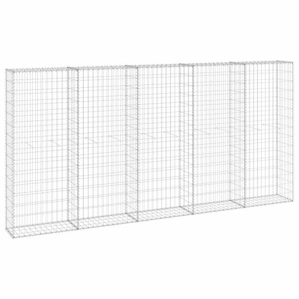vidaXL Muro gabi&atilde;o com tampas a&ccedil;o galvanizado 300x30x150 cm