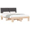 vidaXL Estrutura de Cama com Cabeceira Estofada Cinza Escuro