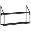 vidaXL Unidade 2 prateleiras parede 80x21x51cm derivados madeira preto