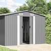 vidaXL Abrigo de jardim 257x392x181 cm metal cinzento