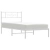 vidaXL Estrutura de cama sem colch&atilde;o com cabeceira 75x190 cm branco