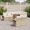 vidaXL Conjunto de Sof&aacute; de Jardim 9 pcs Bege Rattan Sint&eacute;tico