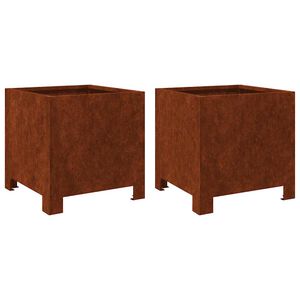 vidaXL Garden Planters 2 pcs 30x30x30 cm a&ccedil;o resistente &agrave;s intemp&eacute;ries