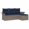 vidaXL Conjunto de Sof&aacute; de Jardim 4 unid. Rattan Sint&eacute;tico