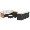 vidaXL Conjunto de Sof&aacute; de Jardim 12 pcs Preto e Creme vime PE