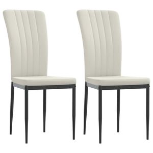 vidaXL Cadeiras de jantar 2 pcs veludo cor creme