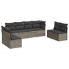 vidaXL 8 pcs conjunto sof&aacute;s de jardim c/ almofad&otilde;es vime PE cinzento