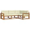 vidaXL Conjunto de Sof&aacute;s para Exterior 4 pcs Natural e Creme