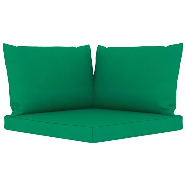 vidaXL 6 pcs conjunto lounge de jardim c/ almofad&otilde;es verdes