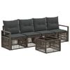 vidaXL Conjunto de Sof&aacute; de Jardim 5 unid. Cinzento vime PE