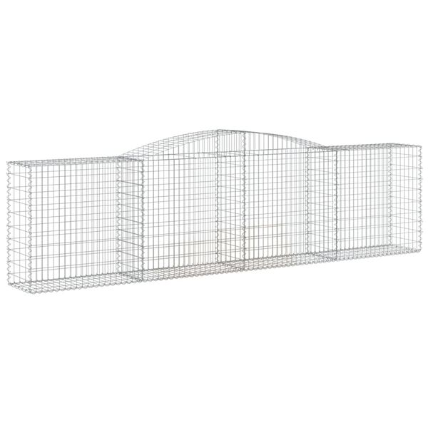 vidaXL Cestos gabião arqueados 7pcs 400x50x100/120cm ferro galvanizado