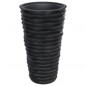 vidaXL Vaso c/ interior remov&iacute;vel 8/22 L c/ aspeto ranhurado antracite