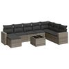vidaXL 9 pcs conjunto sof&aacute;s p/ jardim com almofad&otilde;es vime PE cinzento