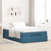vidaXL Cama otomana com colch&atilde;o 120x190 cm veludo azul-escuro
