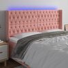 vidaXL Cabeceira de cama c/ luzes LED veludo 183x16x118/128 cm rosa