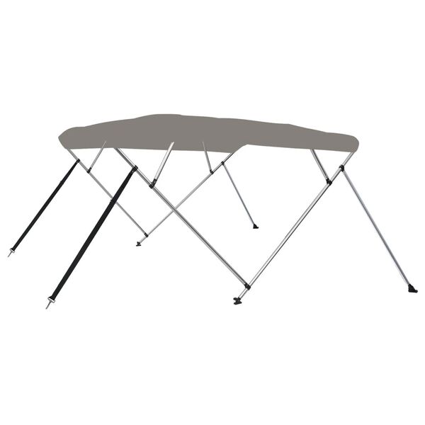 vidaXL Toldo de 4 arcos Bimini 243x196x137 cm cinzento