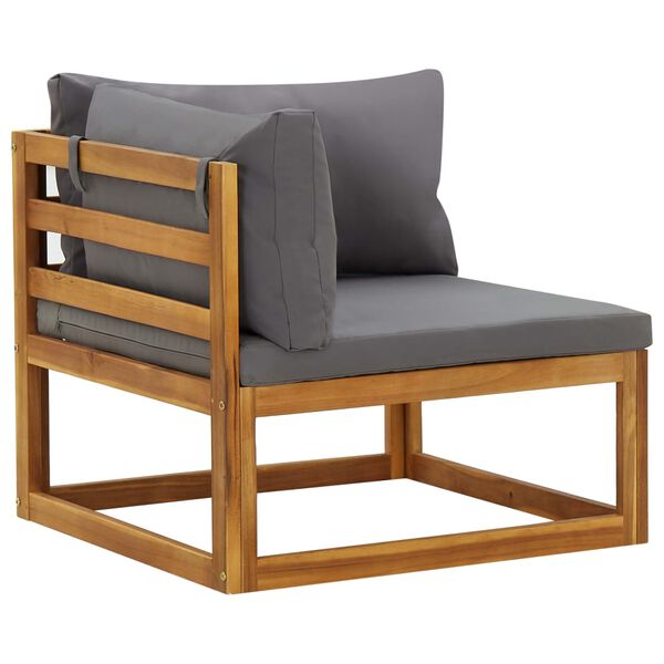 vidaXL Sofás de canto seccionais c/ almofadões 2 pcs cinzento-escuro