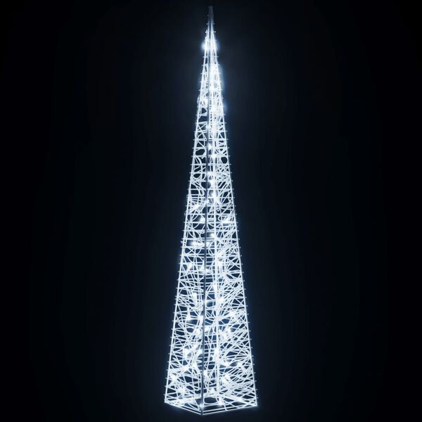 vidaXL Cone de iluminação decorat. c/ LEDs acrílico 120 cm branco frio