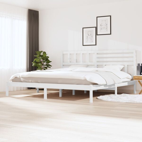 vidaXL Cama sem colchão 180x200 cm madeira de pinho maciça branco
