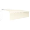 vidaXL Toldo retr&aacute;til manual com estore/LED 5x3 m cor creme
