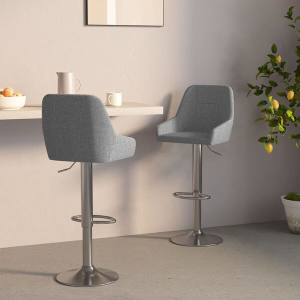 vidaXL Bancos de bar 2 pcs tecido cinzento-escuro