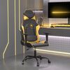 vidaXL Cadeira gaming couro artificial preto e dourado