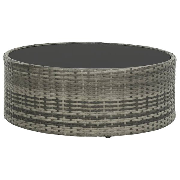 vidaXL 7 pcs conjunto lounge de jardim c/ almofad&otilde;es vime PE cinzento