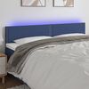 vidaXL Cabeceira de cama c/ luzes LED tecido 180x5x78/88 cm azul