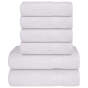 vidaXL 6pcs Conjunto de toalhas FROGN 360 g/m&sup2; branco