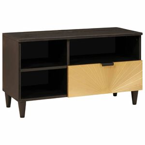 vidaXL Gabinete para TV Preto e Ouro 80 x 33 x 46 cm