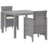 vidaXL Conjunto de Jantar para Jardim 3 pcs Cinzento-claro