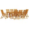 vidaXL Conjunto de Jantar para Jardim Dobr&aacute;vel 9 pcs Castanho