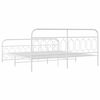 vidaXL Estrutura de cama com cabeceira e p&eacute;s 200x200 cm metal branco
