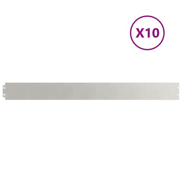 vidaXL Orlas de relva 10 pcs 10x103 cm a&ccedil;o inoxid&aacute;vel