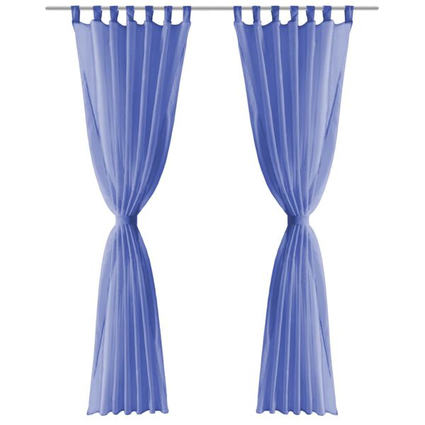 vidaXL Cortinas em voile 2 pcs 140x225 cm azul real