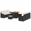 vidaXL Conjunto de Sofá de Jardim com almofada 9 pcs Preto e Creme