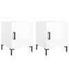 vidaXL Mesa cabeceira 2pcs 40x40x50cm deriv. madeira branco brilhante