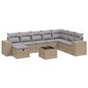 vidaXL 9 pcs conj. sof&aacute;s jardim c/ almofad&otilde;es vime PE bege misturado