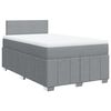 vidaXL Cama boxspring com colchão 120x190 cm tecido cinzento-claro