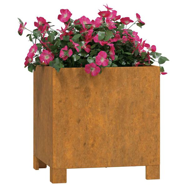 vidaXL Vasos/floreiras c/ pernas 2 pcs 30x30x30 a&ccedil;o corten enferrujado
