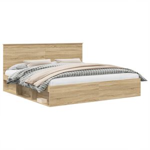 vidaXL Estrutura da Cama Carvalho Sonoma 200 x 200 cm