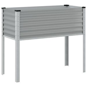 vidaXL Vaso/floreira de jardim 100x45x90 cm a&ccedil;o cinzento