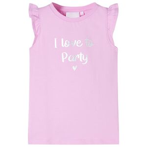 T-shirt para crian&ccedil;a manga com folhos lil&aacute;s 104
