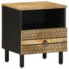 vidaXL Mesa cabeceira 40x33x46cm madeira mangueira &aacute;spera maci&ccedil;a preto