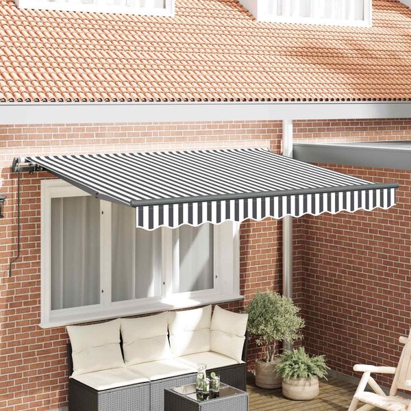 vidaXL Toldo Retr&aacute;til Manual Antracite 300 x 200 cm tecido