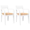 vidaXL Cadeiras de jantar 2 pcs madeira de seringueira maci&ccedil;a branco